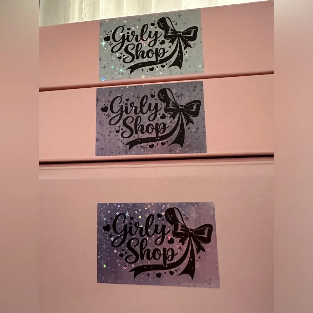 50 ct. Custom 2”x3” Pink, Purple, & Silver Holographic Rectangle Sticker Labels